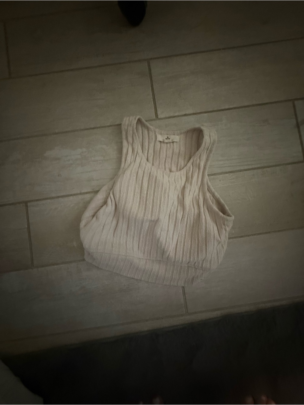 Rip Curl Ribbed Sleeveless Knit Crop Top - Cream